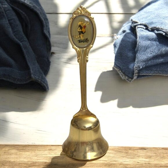 Vintage Texadillo Memorabilia Gold Tone Collector Bell - Picture 1 of 9